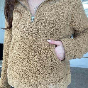 1/2 zip teddy bear sweatshirt
